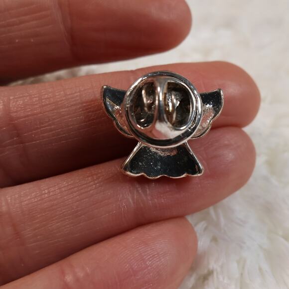 VTG Guardian Angel Tac Pin - 18K Gold Finish with Red & Green European Crystals - Picture 3 of 6